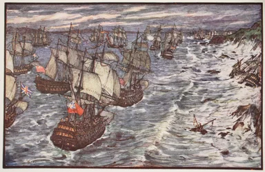 Quiberon Bay، 1759، د C.R.L لخوا د 