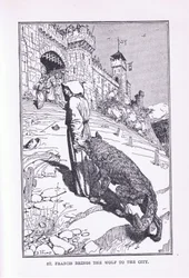 Św. Franciszek sprowadza wilka do miasta, 1912