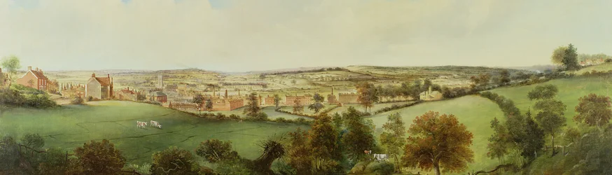 Panoramiczny widok na Stoke na Trent