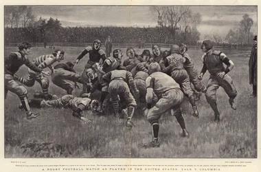 Mecz piłki nożnej rugby rozgrywany w Stanach Zjednoczonych, Yale kontra Columbia