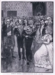 Jerzy IV trzymający levee w Pałacu Holyrood 1822