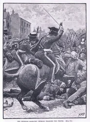 Masakra w Peterloo: huzarzy szarżują na lud, AD 1819