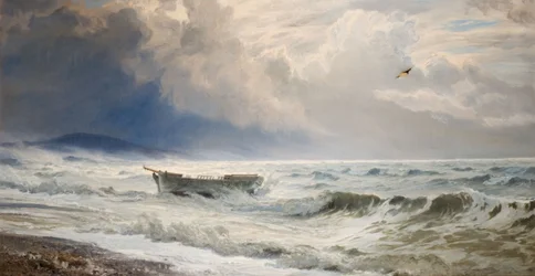 Trudna pogoda na wybrzeżu, Cumberland, 1874.