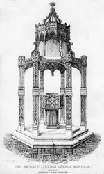 Baptysterium, kościół Trunch, Norfolk, 1855.
