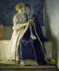 Chrystus i Jego Matka studiują Pismo Święte, ok. 1909 (olej na płótnie)