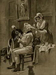 Przygotowania do parady, 1799, ilustracja z książki „Hutchinson
