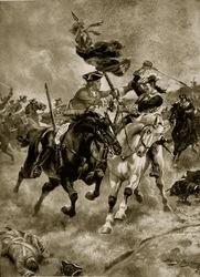 Bitwa pod Blenheim: kawaleria w akcji, ilustracja z "Hutchinson