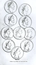 Portrety cesarzy rzymskich, z „Historii schyłku i upadku Cesarstwa Rzymskiego”, tom I, autorstwa Edwarda Gibbona, 1808