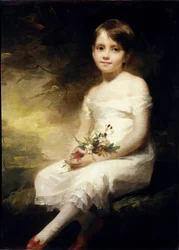 Portret Nancy Graham lub małej dziewczynki trzymającej kwiaty Obraz Henry Raeburn (1756-1823) (ec.angl.) XIX w. Nd. 0,91x0,71 m Paryż, muzeum Luwru.