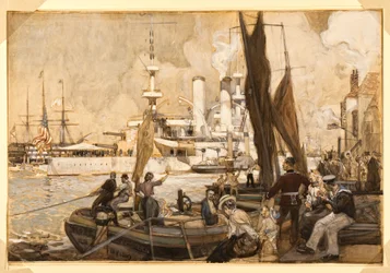 Amerykański pancernik „Kearsarge” w porcie Portsmouth