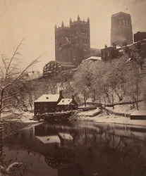 Katedra w Durham zimą, ok. 1857 (zdjęcie)