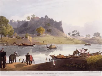 Ruiny portu w Juanpore nad rzeką Goomtee, 1824