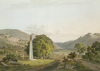 Obelisk w Aksum, ryty Daniel Havell (1785-1826) 1809 (akwatinta)