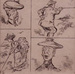 Golfiści, ilustracja z magazynu „Graphic”, wyd. c.1870 (lito)