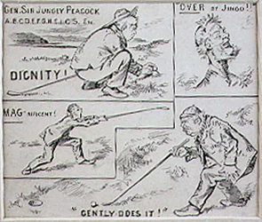 Golfing Moves, ilustracja z magazynu „Graphic”, wyd. c.1870 (lito)