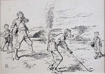 The Absent Minded Golfer, ilustracja z magazynu „Graphic”, wyd. c.1870 (lito)