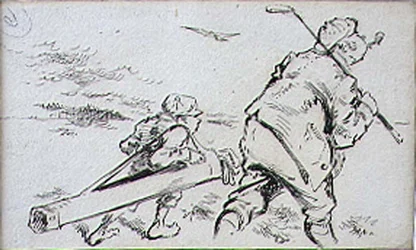 The Bumble Golfer, ilustracja z magazynu „Graphics”, wyd. c.1870 (lito)