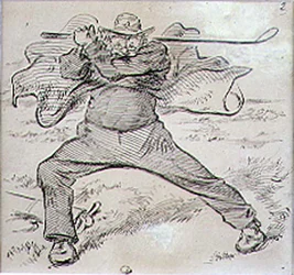 The Chaotic Golfer, ilustracja z magazynu „Graphic”, wyd. c.1870 (lito)