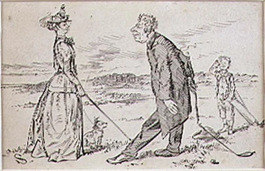 The Courteous Golfer, ilustracja do magazynu „Graphic”, wyd. c.1870 (lito)