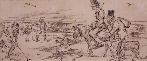 Trudny Putt, ilustracja z magazynu „Graphic”, wyd. C. 1870 (lito)