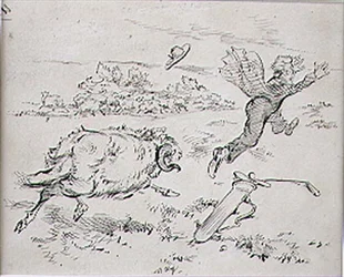 The Disturbed Golfer, ilustracja z magazynu „Graphic”, wyd. c.1870 (lito)