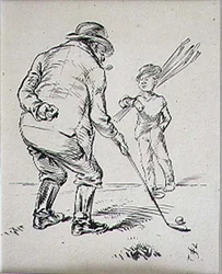 The Last Putt, ilustracja z magazynu „Graphic”, wyd. c.1870 (lito)
