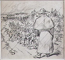 The School Boy Golfers in the Rain, ilustracja z magazynu „Graphic”, wyd. c.1870 (lito)