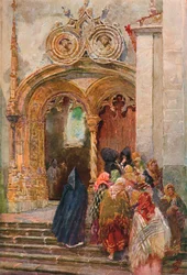 Południowe drzwi kościoła Matriz, Ponta Delgada, c1899