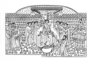 Król Henryk VI przedstawiający miecz hrabiemu Shrewsbury, c1445, 1843.
