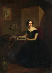 Portret damy (olej na płótnie)