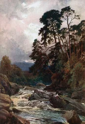 Na Dochart, Killin, Perthshire (kolorowa litografia)
