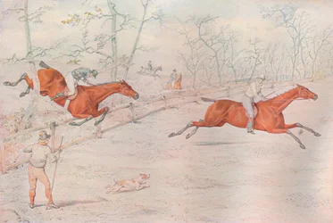Bieg z przeszkodami: Pokrycie silnego płotu wołowego. W dół za sto!, 1927