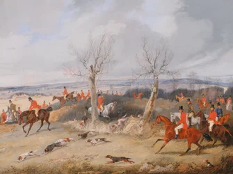Scena polowania: W pełnym płaczu, ca. 1840.