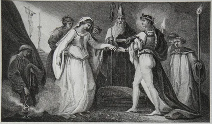 Wesele Henryka Pierwszego, grawerowane przez Delatre, ilustracja z „Historii Anglii” Davida Hume