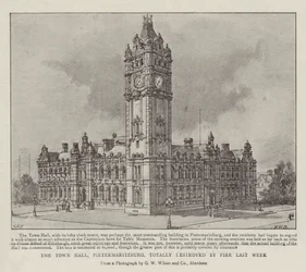 Ratusz w Pietermaritzburgu, całkowicie zniszczony przez ogień w zeszłym tygodniu