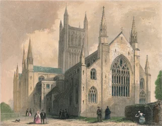 Katedra w Worcester, widok na północny zachód, 1836 r