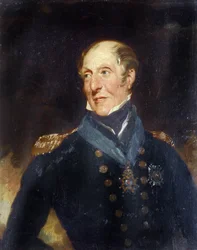 Portret kontradmirała Sir Charlesa Cunninghama (1755-1834). Olej na drewnie