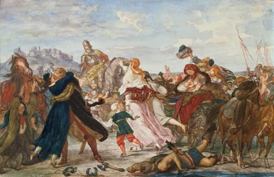 Hetman Koniecpolski wyzwalający jeńców tatarskich w latach 1624, 1875-76