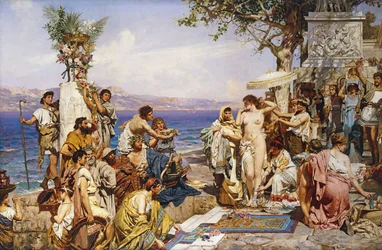 Phryne na Festiwalu Posejdona, Boga Mórz,