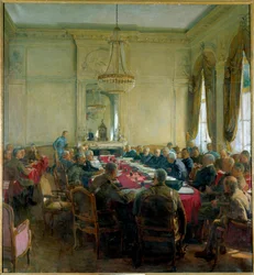 Primeira Guerra Mundial (1914-1918): “Uma reunião do Conselho Superior no Palácio Trianon em Versalhes em julho de 1918"polonês