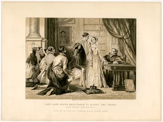 Lady Jane Grays niechęć do przyjęcia korony, XIX w.
