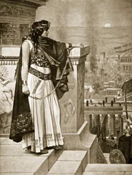 Ostatnie spojrzenie Zenobii na Palmyrę, ilustracja z „Historia Narodów Hutchinsona”, 1915