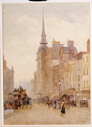 Patrząc w dół wzgórza Ludgate ze schodów św. Pawła, 1900