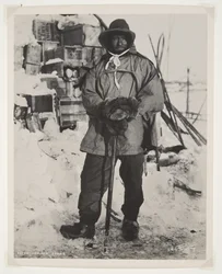 Podoficer Evans podczas wyprawy Terra Nova (1910-13) na Biegun Południowy (odbitka bromowa)