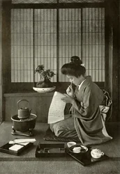 Pisanie listu, 1910.