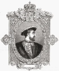 Francois I, grawerowane przez Pannemaker-Ligny, z „Histoire de la Revolution Francaise” Louisa Blanca (1811-82)