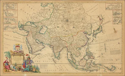 Mapa Azji z 1730 r. autorstwa Hermana Molla