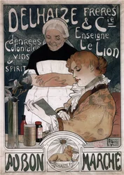 Plakat reklamowy Delhaize Frères & Cie Biscuits, 1900