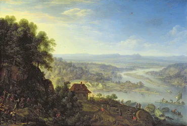 Dolina Renu niedaleko Erbach w Rheingau (olej na dębowej desce)
