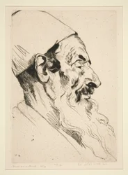 Męska głowa w profilu